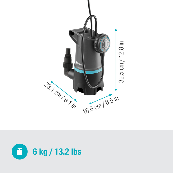 Gardena dykpumpe 20000 Basic urent vand 550 W